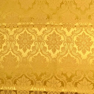 1 x 3,40 metros precioso tejido damasco veneciano mezcla de seda dorada imagen 3