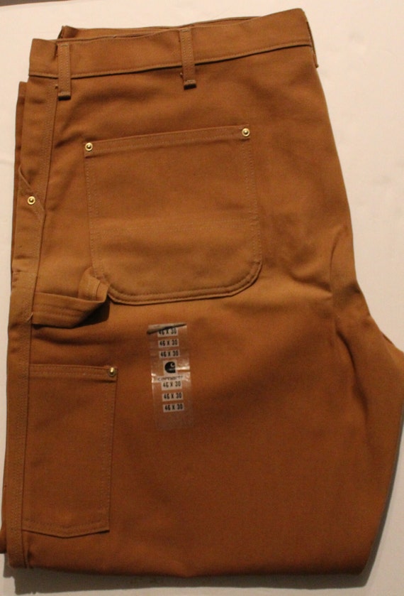 Men Work Jeans "Carhartt" Size 46X30 Canvas Doubl… - image 9
