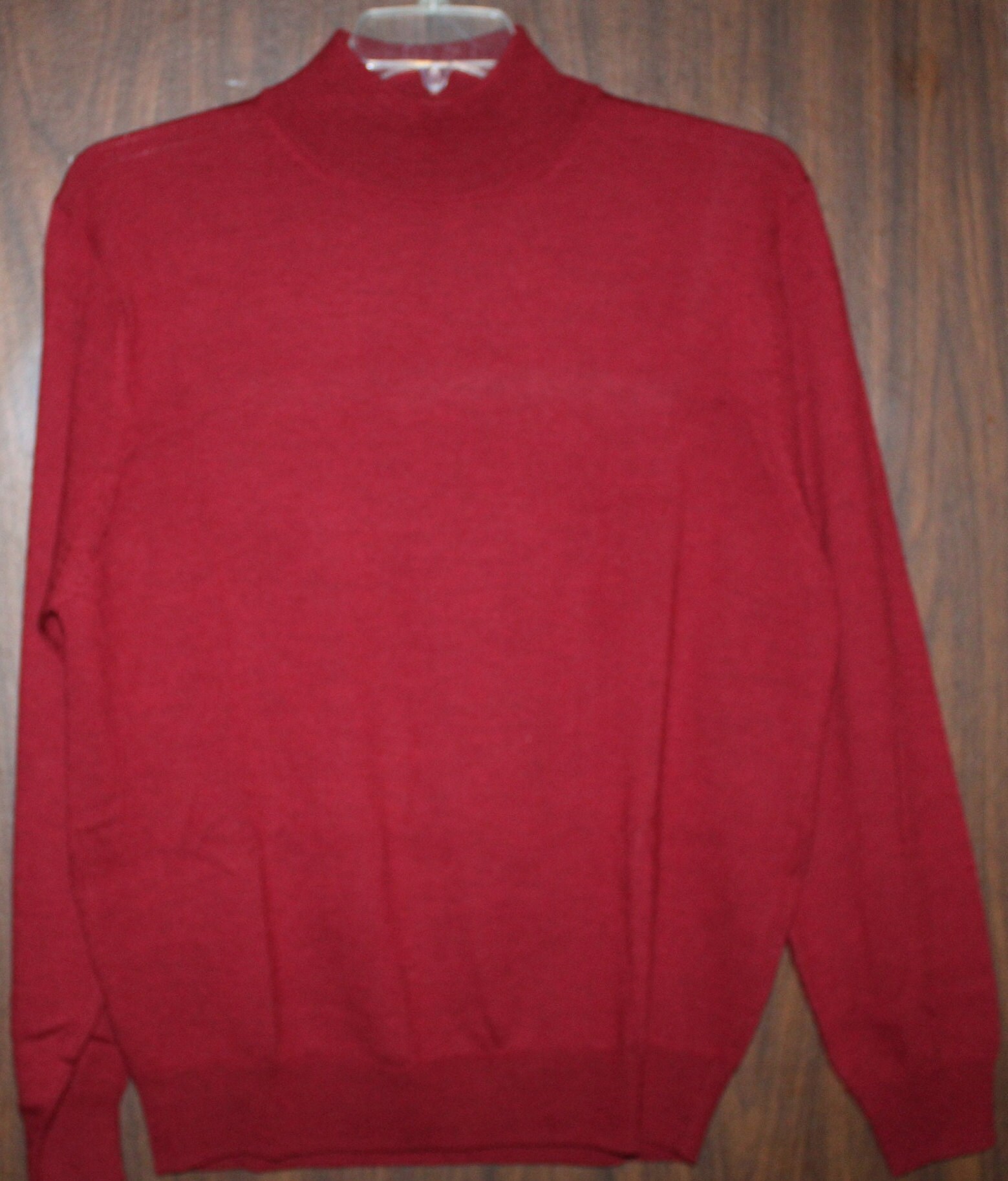 Men Mock Turtleneck Sweater Jos.a.bank Size Medium Burgundy 100