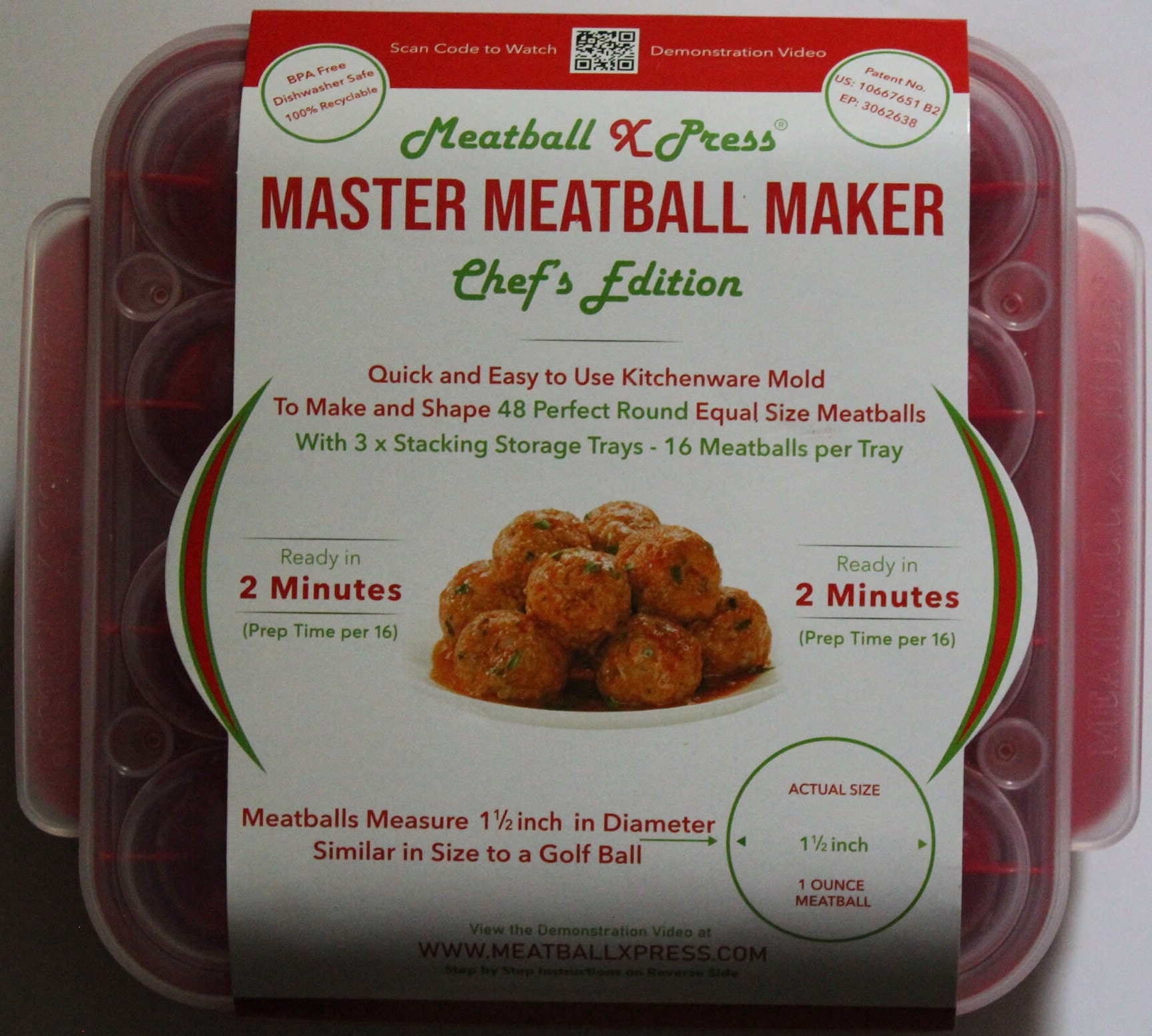 Master Meatball Maker meatball Express Chef's Edition BPA Free NIB 