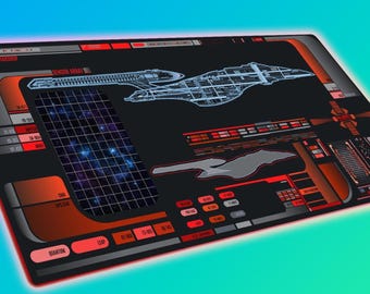 Trekkers Red Alert Enterprise-E LCARS Panel wyświetlacza - bardzo duża podkładka pod mysz LED do gier
