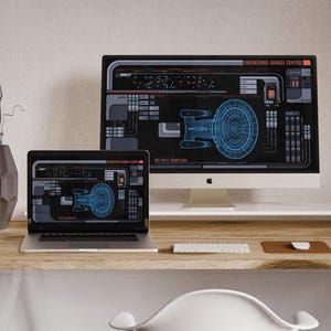 Trekkers USS Enterprise NCC 1701-D LCARS Panel - Digital Wallpaper Background for Desktop or Laptop Computers