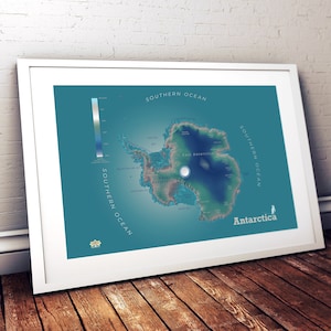 Carte DEM de l'Antarctique - Poster en papier photo