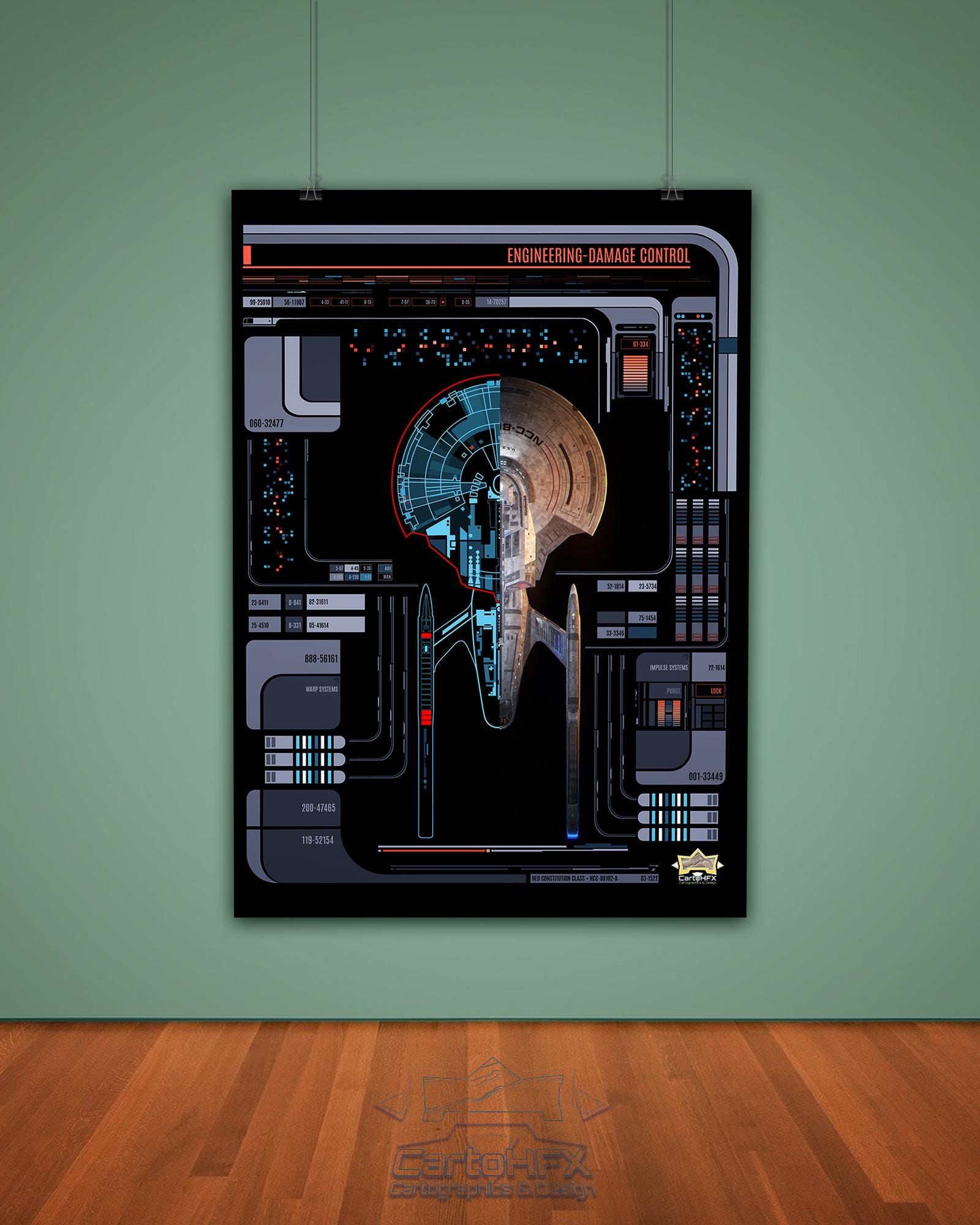 Trekkers USS Titan-a LCARS Panel 18x24 Inch | Satin Photo Paper