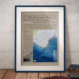 The Abendmail: RMS Titanic Sinking Thematische Karte - Mattes Papier Poster