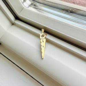 Vintage 14k Yellow Gold Saw Pendant by Michael Anthony