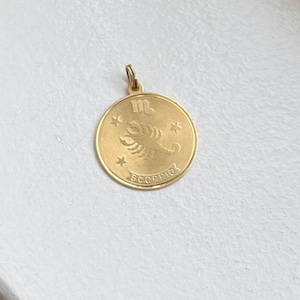 Vintage 14k Gold Scorpio Zodiac Pendant Charm