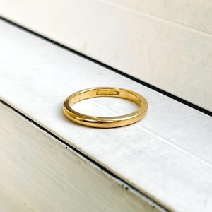 Antique Estate 18k Yellow Gold Thick Hallmarked Band