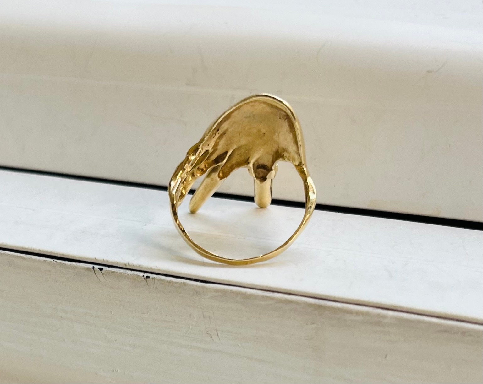 Vintage Retro 14k Gold Hand Style Statment Ring - Etsy