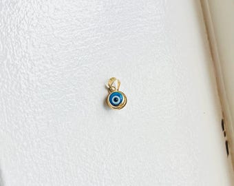 Vintage 14k Yellow Gold Dainty Evil Eye Protection Charm