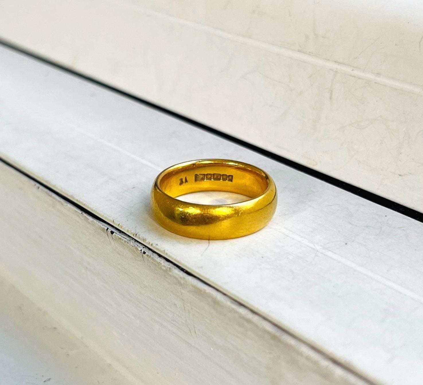 Vintage British Hallmarked 22k Gold Rings - Etsy Vintage British Hallmarked 22k Gold Rings - Etsy