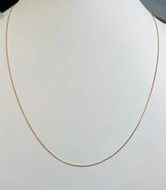 Vintage 14k Gold Dainty Biker Link Chain - image 1