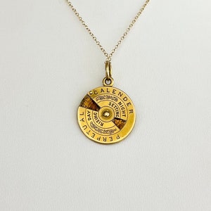 RARE Antique Victorian 18k Gold Perpetual Calendar Pendant