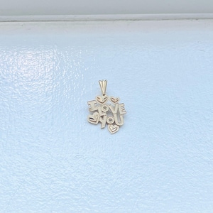 Vintage 14k Yellow Gold “I Love You” Pendant by Michael Anthony