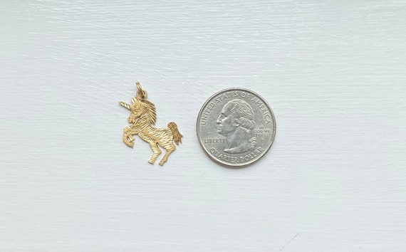 Vintage 14k Gold Unicorn Charm Pendant - image 5