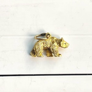 Vintage 18k Yellow Gold Bear Figurine Charm