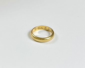 Vintage 14k Gold Thick Band c.1954 with Inscriptions