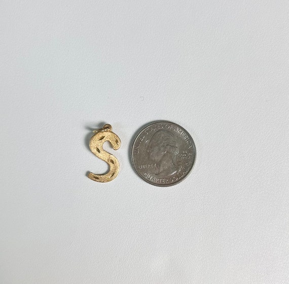 Vintage 14k Gold “S” Letter Pendant Charm - image 6