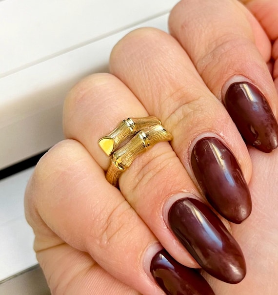 14k gold bamboo rings - Gem