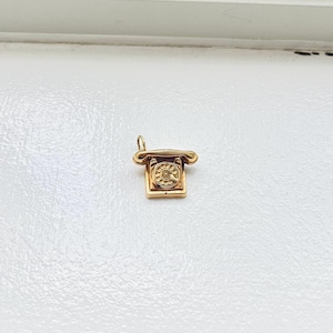 Vintage 18k Yellow Gold Telephone Charm