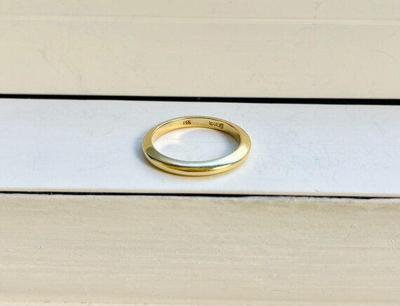 Vintage 14k Yellow Gold Thick Saucer Band - image 2