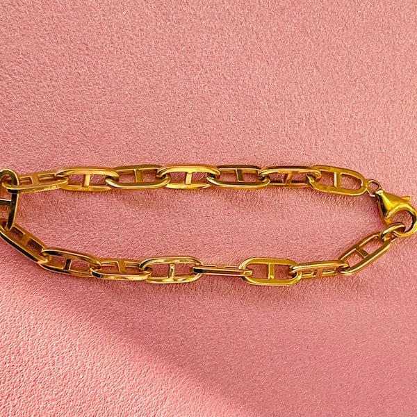 Gold Anchor Bracelet Etsy