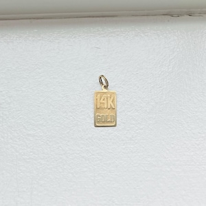 Vintage 14k Yellow Gold Tag Charm