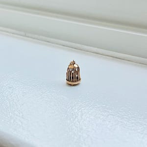 Vintage 18k Yellow Gold Birdcage Charm