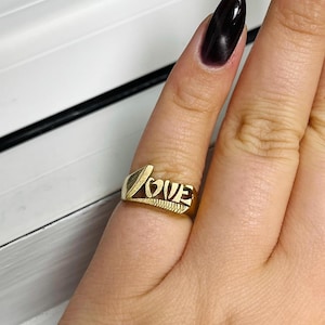 Vintage 14k Yellow Gold 1970’s “LOVE” Ring