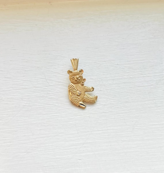 Vintage 14k Yellow Gold Teddy Bear Pendant by Michael Anthony - Etsy