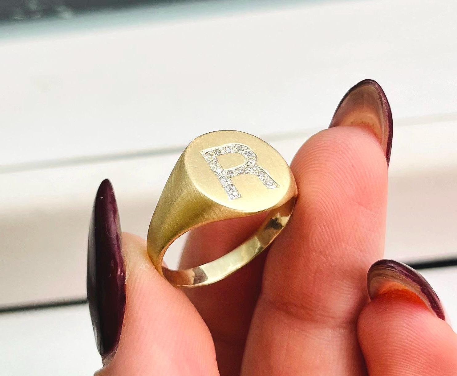 Antique Letter R Ring - Etsy