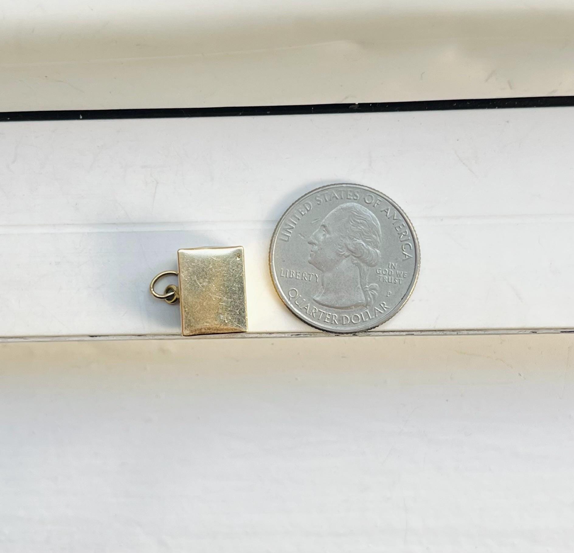 Vintage 14k Yellow Gold Box Charm With Silver Certificate Dollar Bill -  Etsy UK