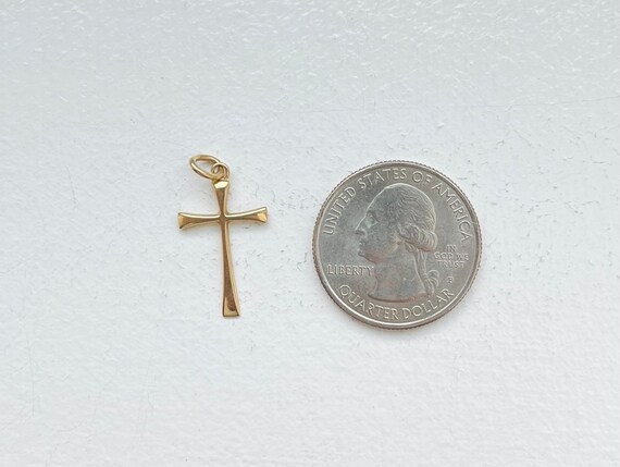 Vintage 14k Gold Cross Charm Pendant - image 4