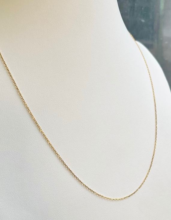 Vintage 14k Gold Dainty Biker Link Chain - image 2