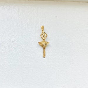 Vintage 14k Yellow Gold Ballerina Pendant by Michael Anthony