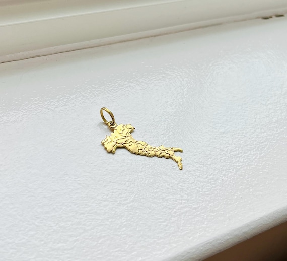 ヴィンテージ 18K イエローゴールド イタリア アイランド ホールマーク