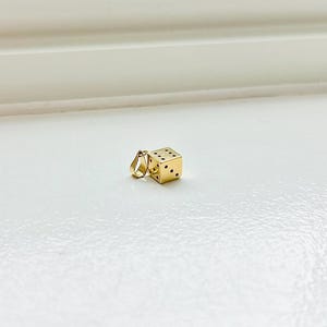 Vintage 14k Yellow Gold Mini Dice Charm