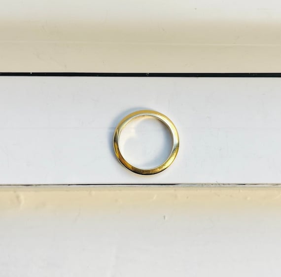 Vintage 14k Yellow Gold Thick Saucer Band - image 7
