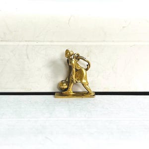 Vintage 14k Yellow Gold Articulated Lady Bowler Swinging Charm