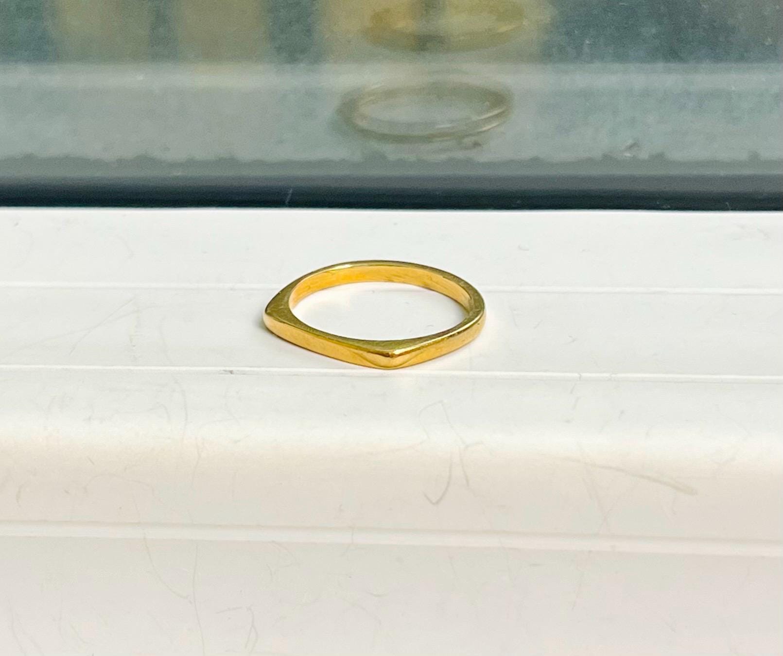 Vintage 14k Yellow Gold Geometric Square Stacking Band Ring - Etsy