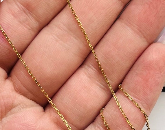 Vintage 14k Gold Dainty Biker Link Chain - image 4