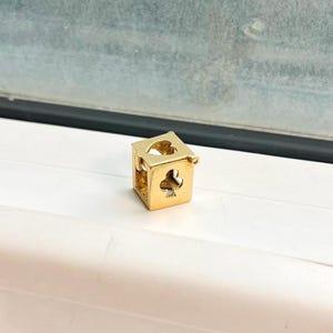 Vintage 14k Yellow Gold Playing Card Suits Box Charm