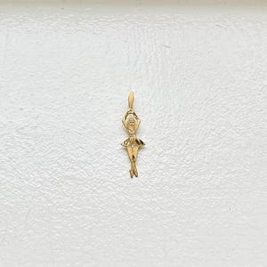 Vintage 14k Yellow Gold Ballerina Dainty Pendant by Michael Anthony
