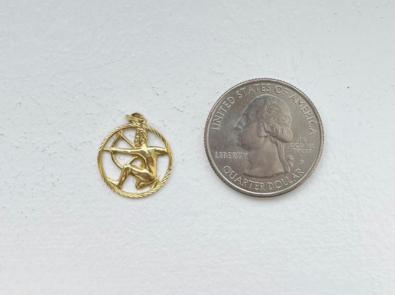 Vintage 14k Gold Mini Capricorn Zodiac Charm Pend… - image 3