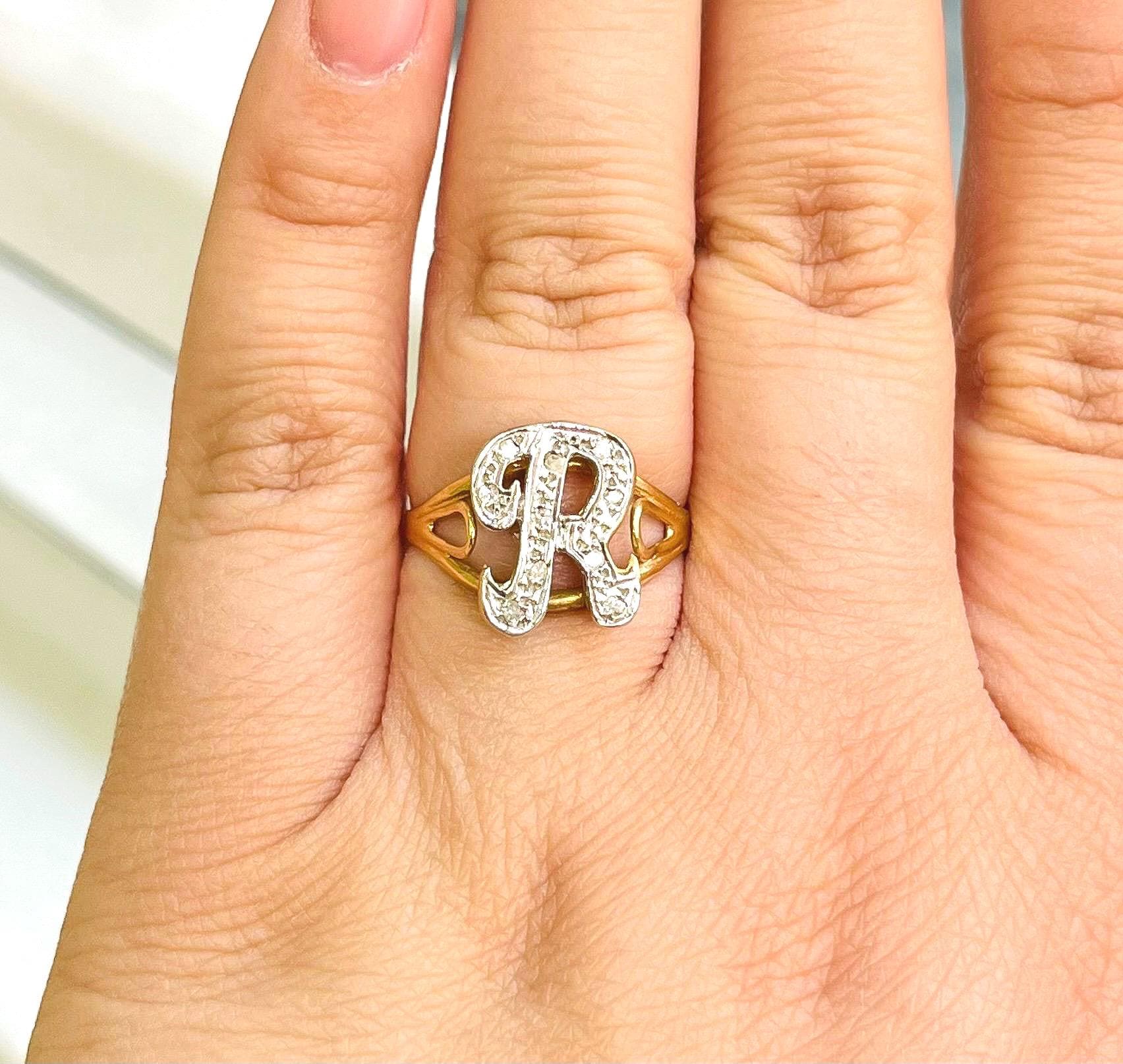 Antique Letter R Ring - Etsy