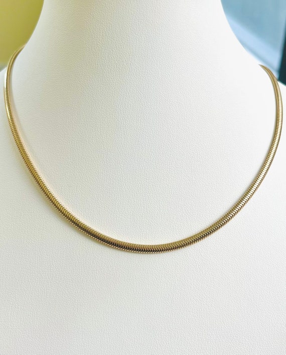 Vintage 14k Gold Flat Snake Chain