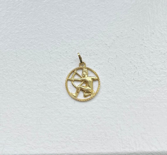 Vintage 14k Gold Mini Capricorn Zodiac Charm Pend… - image 1