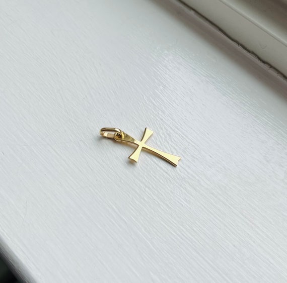 Vintage 14k Gold Engine Turned Design Vintage Cross C… - Gem