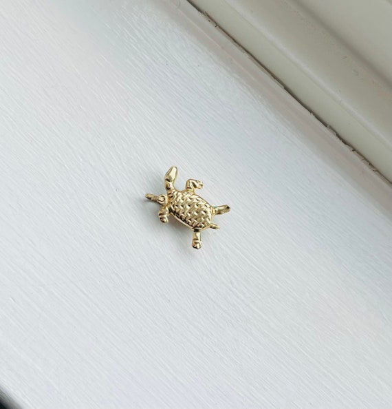 14k Gold Sea Turtle Charm with Enamel - image 6