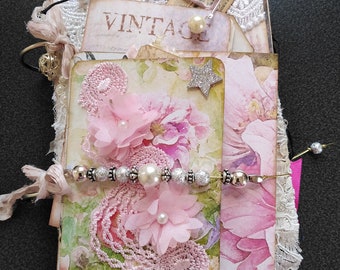 Vintage style tag book and journal with ring binding